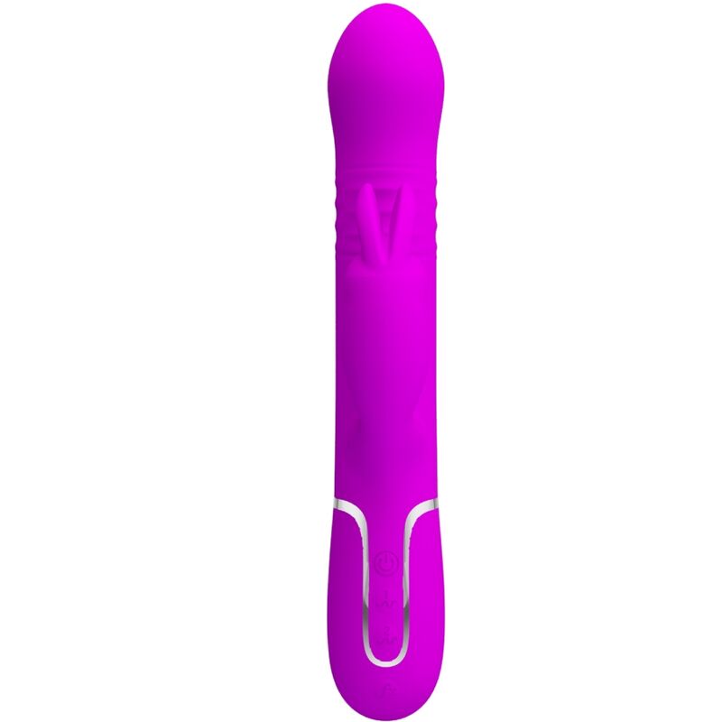 PRETTY LOVE - VIBRATORE COALE CON RABBIT E SFERE ROTANTI 4 IN 1 FUCSIA