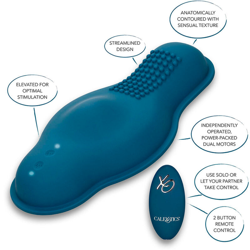 CALEXOTICS - RIDER MASSAGGIATORE DOPPIO MOTORE CON TELECOMANDO BLU