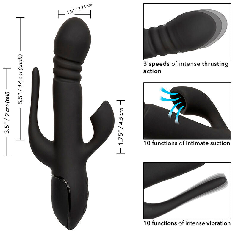 VIBRATORE TRIPLA STIMOLAZIONE, CONTROLLI INDIPENDENTI, RICARICABILE USB