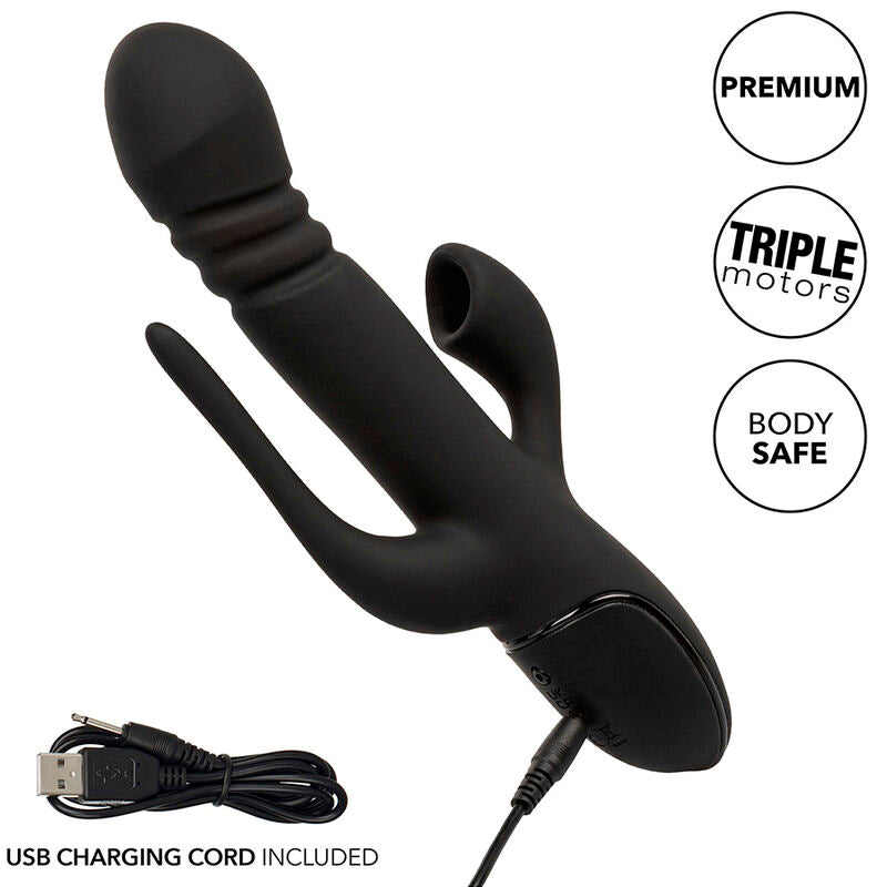 VIBRATORE TRIPLA STIMOLAZIONE, CONTROLLI INDIPENDENTI, RICARICABILE USB