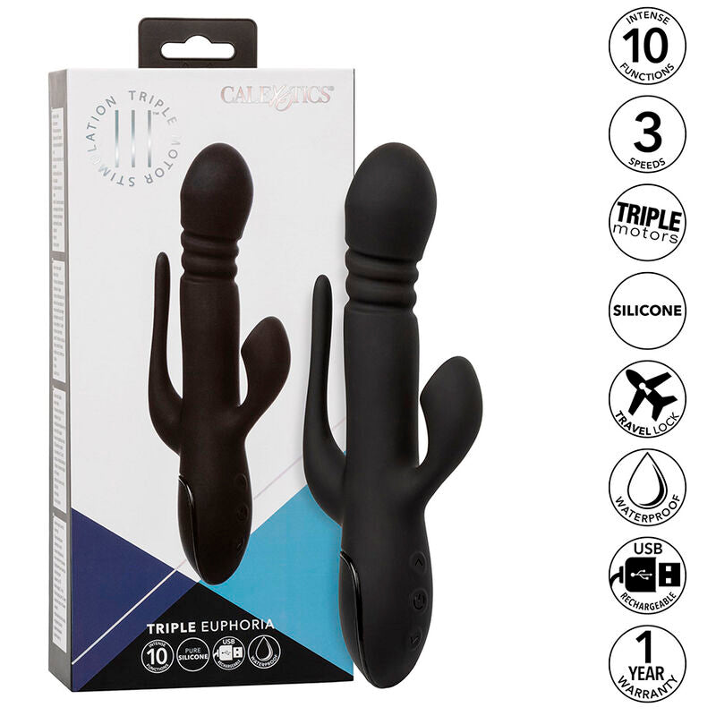 VIBRATORE TRIPLA STIMOLAZIONE, CONTROLLI INDIPENDENTI, RICARICABILE USB