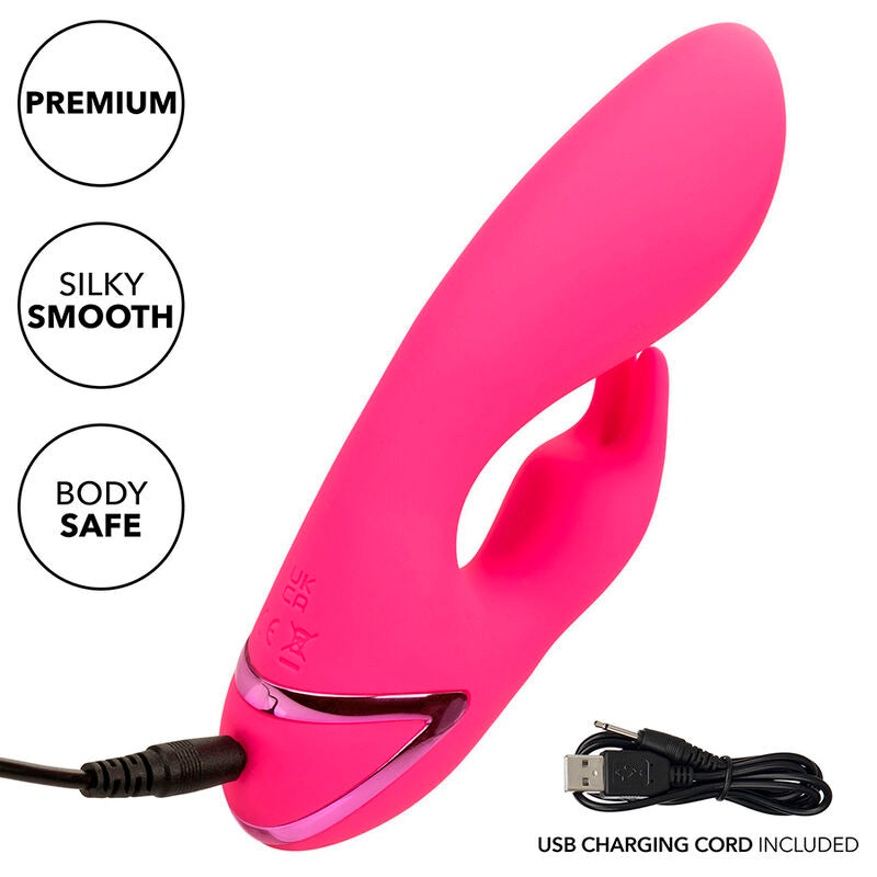 VIBRATORE DOPPIO STIMOLATORE CLITORIDEO, RICARICABILE USB, 10 FUNZIONI DI VIBRAZIONE