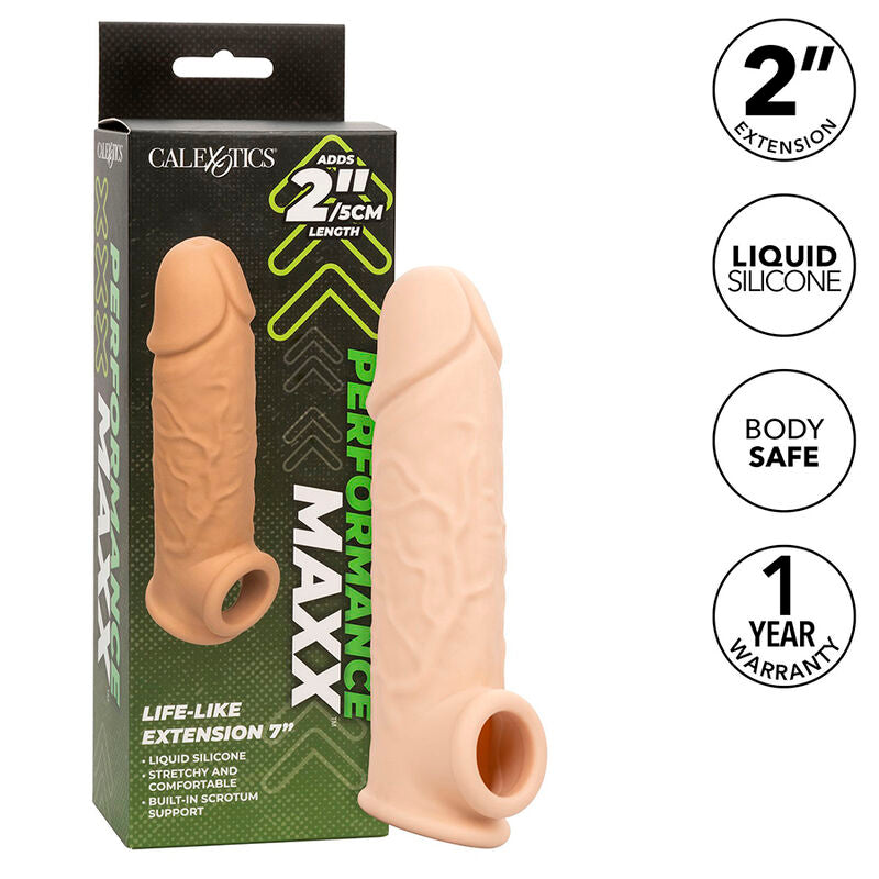 CALEXOTICS - PERFORMANCE MAXX LIFE-LIKE EXTENSION 7 CON CINGHIA TESTICOLI NEUTRO