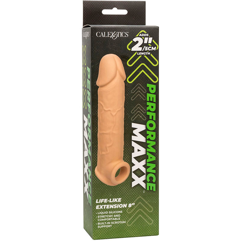 CALEXOTICS - PERFORMANCE MAXX LIFE-LIKE EXTENSION 8 CON CINGHIA TESTICOLI  NEUTRO