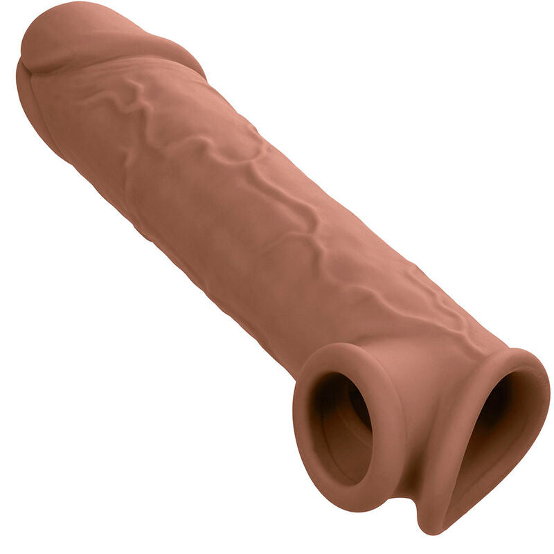 CALEXOTICS - PERFORMANCE MAXX LIFE-LIKE EXTENSION 8 CON CINGHIA TESTICOLI  MARRONE