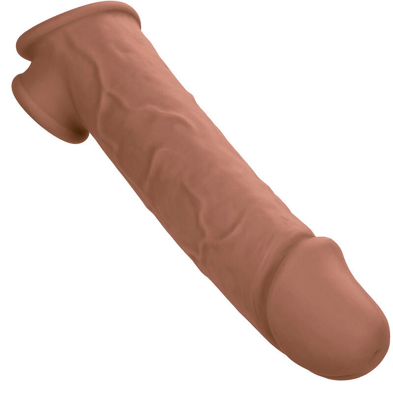CALEXOTICS - PERFORMANCE MAXX LIFE-LIKE EXTENSION 8 CON CINGHIA TESTICOLI  MARRONE