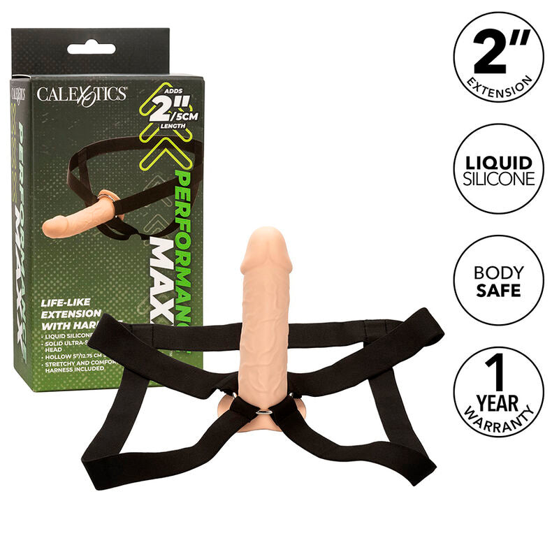 PROLUNGA PENE CON HARNESS PERFORMANCE MAXX LIFE-LIKE NUDE
