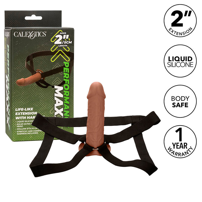 PROLUNGA PENE CON HARNESS PERFORMANCE MAXX LIFE-LIKE CARAMEL