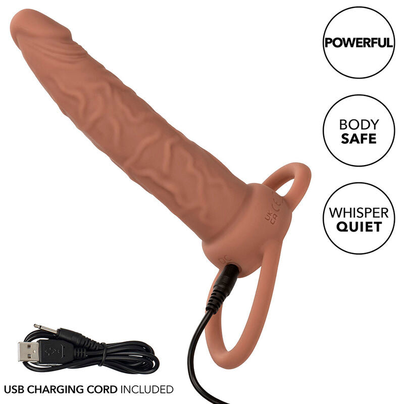 CALEXOTICS - PERFORMANCE MAXX ANELLO DOPPIO CON PROLUNGA VIBRANTE COLORE SCURO