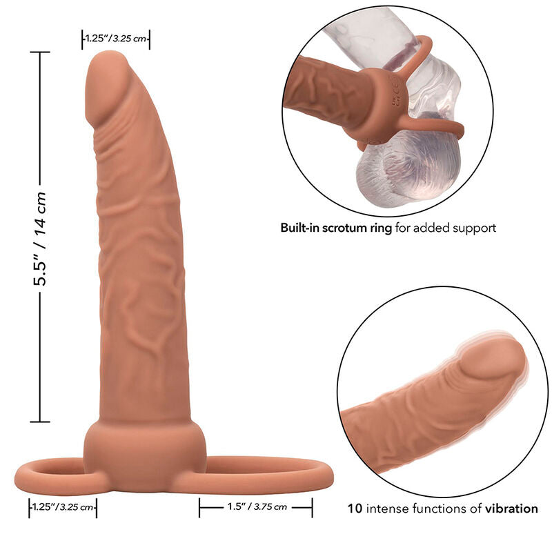 CALEXOTICS - PERFORMANCE MAXX ANELLO DOPPIO CON PROLUNGA VIBRANTE COLORE SCURO