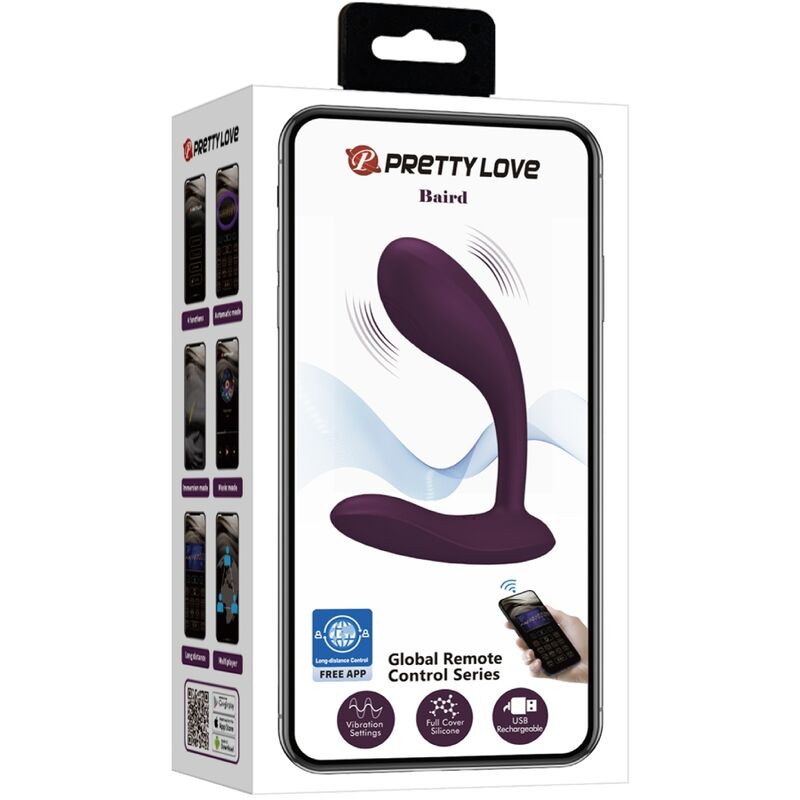 PRETTY LOVE - VIBRATORE BAIRD STIMOLATORE G-SPOT RICARICABILE CON APP LONG DISTANCE VIOLA