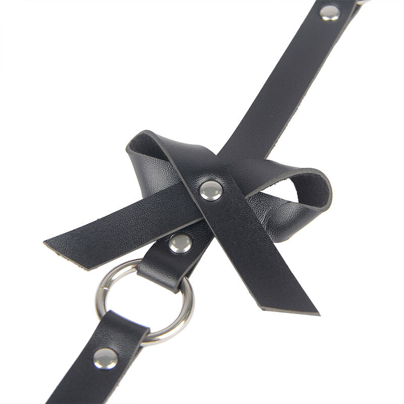 HARNESS A CATENA IN PELLE, DESIGN SEDUTTIVO, TAGLIA UNICA