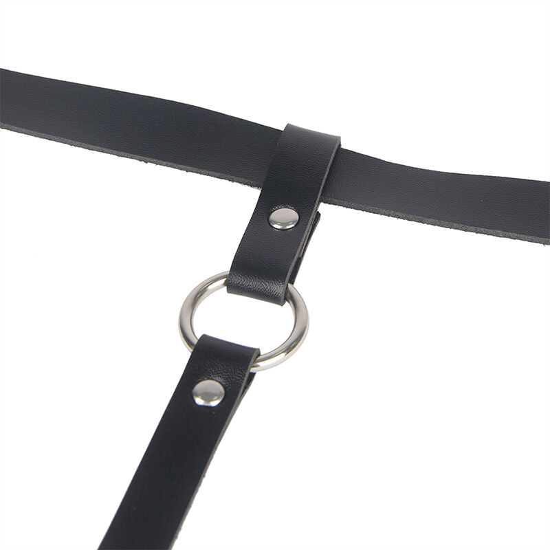 HARNESS A CATENA IN PELLE, DESIGN SEDUTTIVO, TAGLIA UNICA