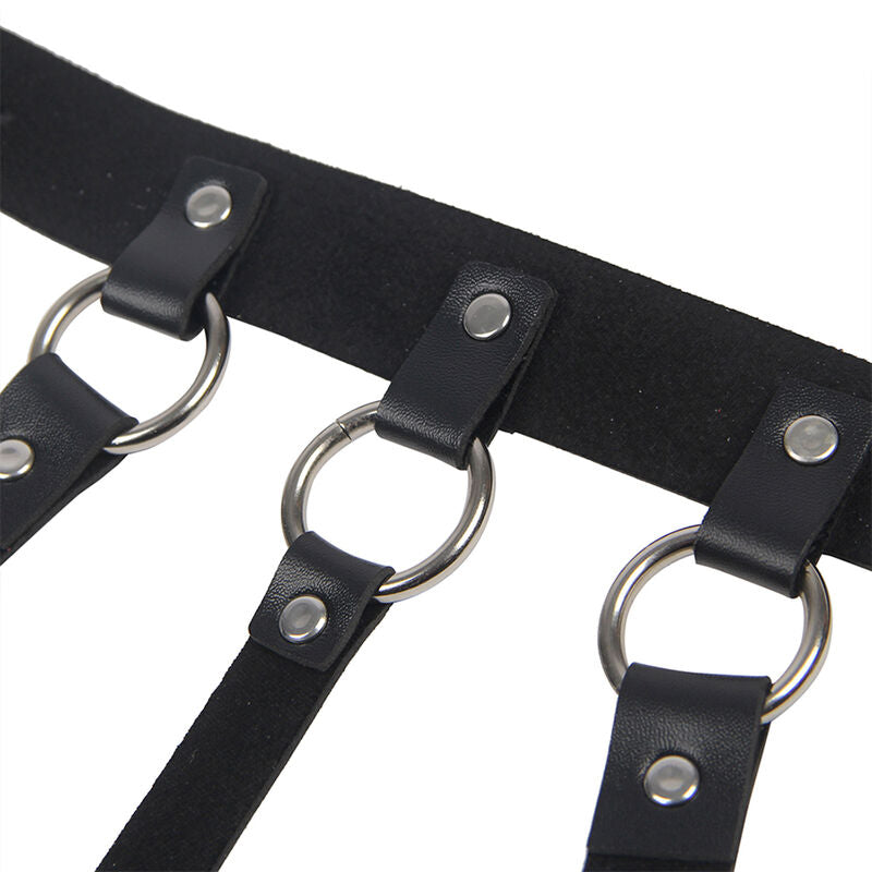 HARNESS TORACICO CON CATENE, NERO, TAGLIA UNICA