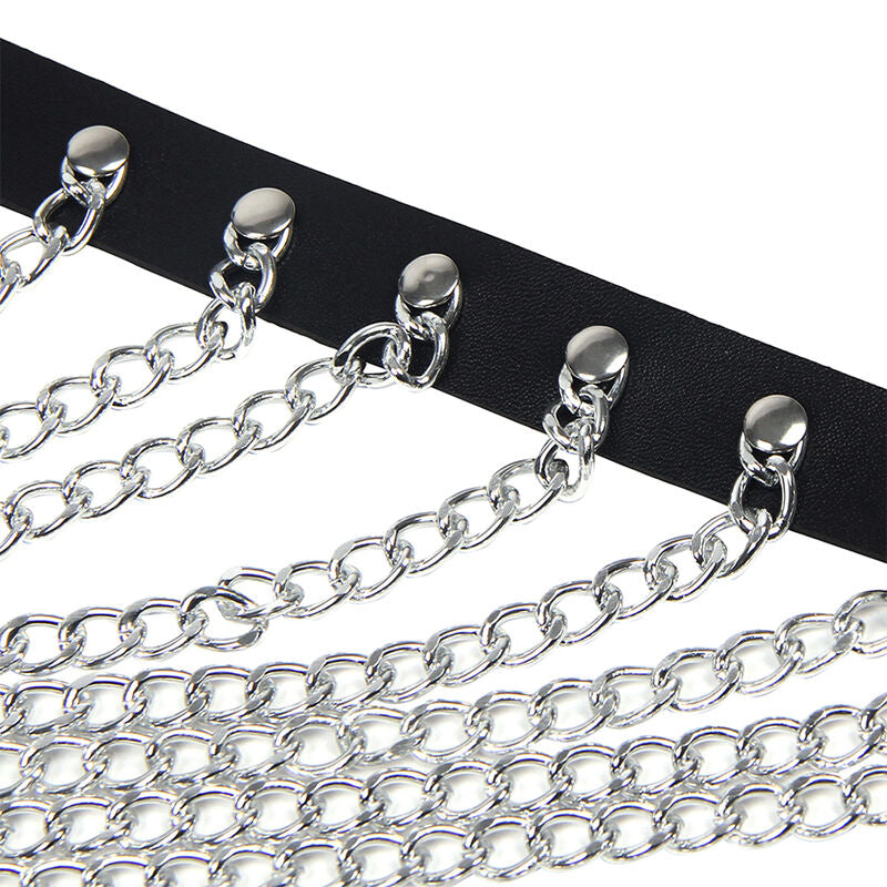 HARNESS TORACICO CON CATENE, NERO, TAGLIA UNICA