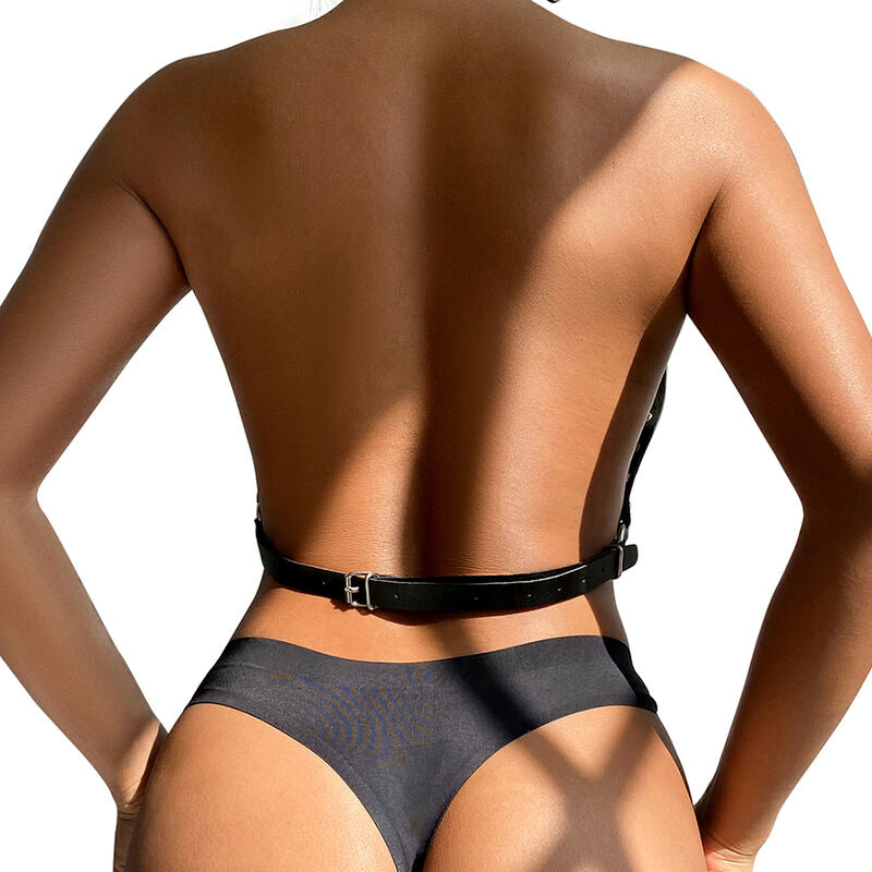 HARNESS TORACICO CON CATENE, NERO, TAGLIA UNICA