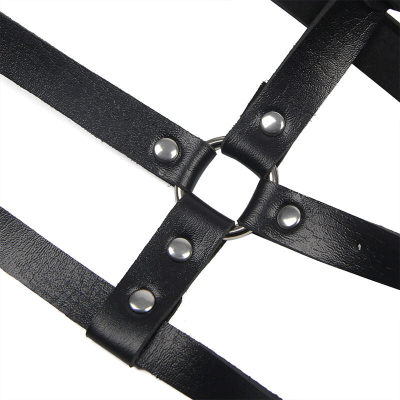 SUBBLIME - HARNESS CON ANELLI IN PELLE NERA T/U 944841