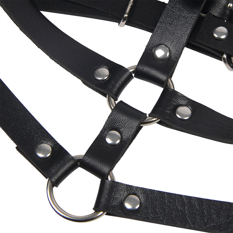 SUBBLIME - HARNESS CON ANELLI IN PELLE NERA T/U 944841