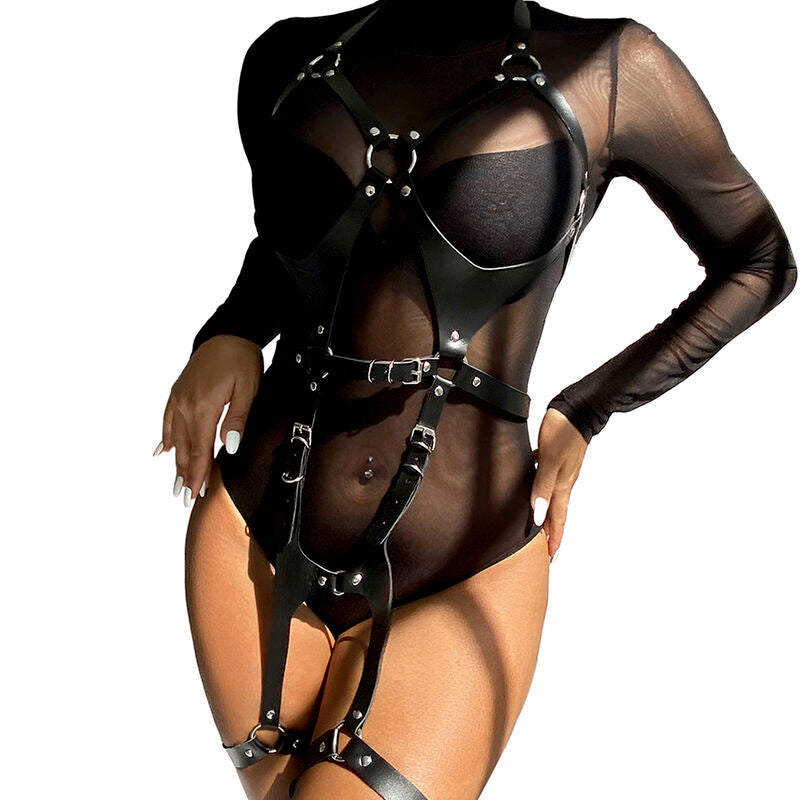 HARNESS FULL BODY IN PELLE, ELEGANTE, TAGLIA UNICA