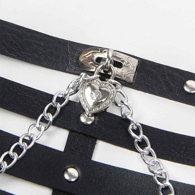 HARNESS CORSETTO CON CATENE, NERO, TAGLIA UNICA
