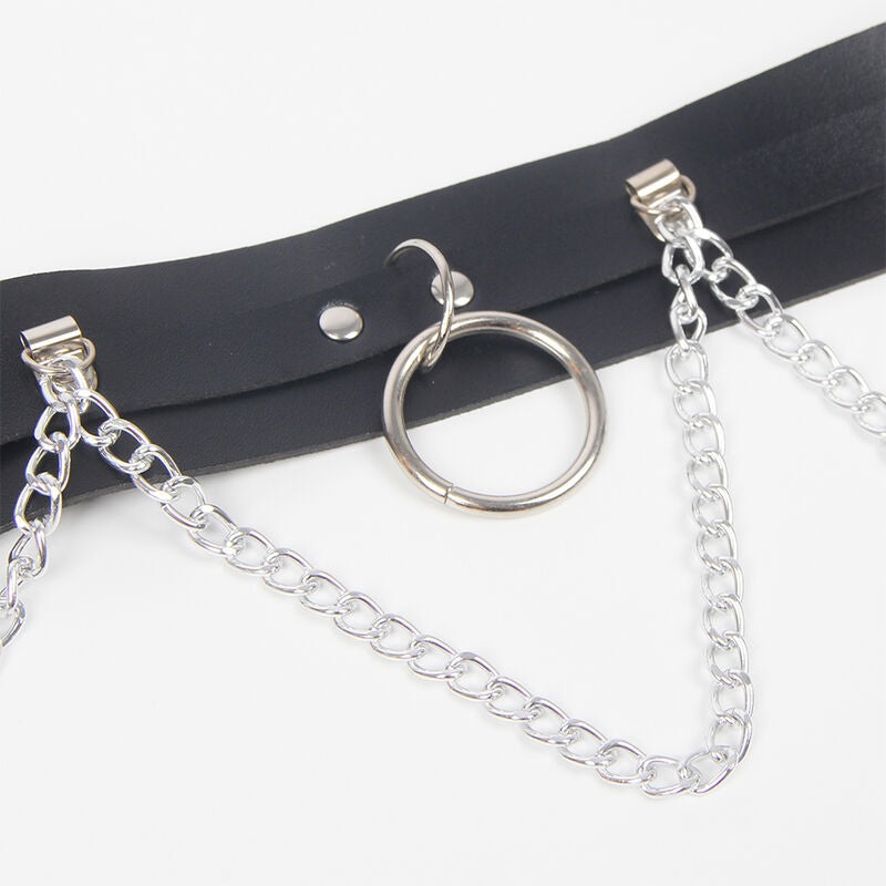 SUBBLIME - HARNESS CON CINGHIE E REGGICALZE CON ANELLI E CATENE T/U 944896