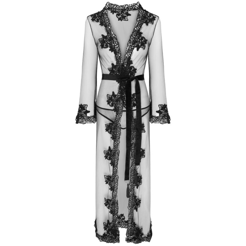 LIVCO CORSETTI FASHION - NOKINA VESTAGLIA + SLIP NERO TAGLIA UNICA LC XG055