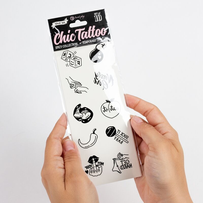 SECRETPLAY - SET DI 10 TATUAGGI REMOVIBILI SPICY COLLECTION