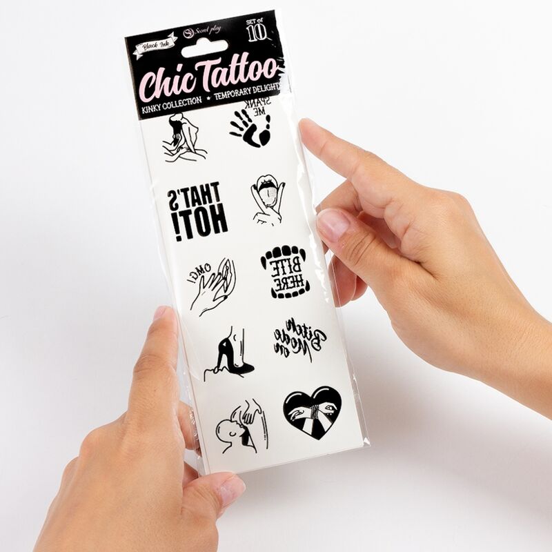 SECRETPLAY - SET DI 10 TATUAGGI REMOVIBILI KINKY COLLECTION