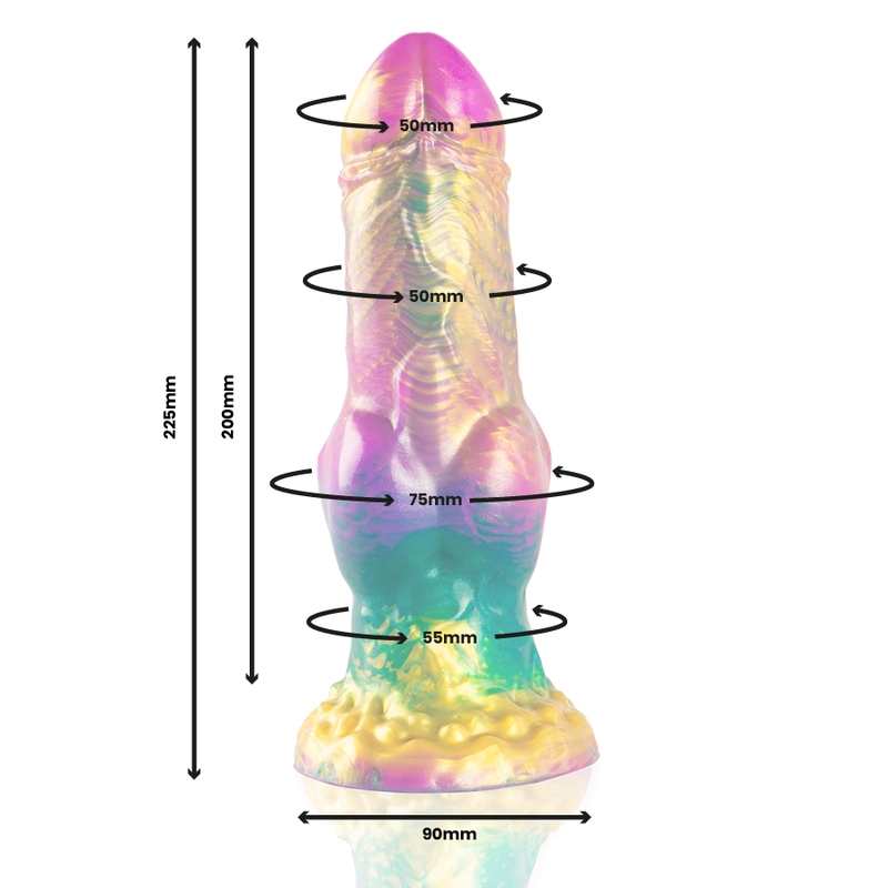 EPIC - IRIS DILDO CON TESTICOLI ARCOBALENO 