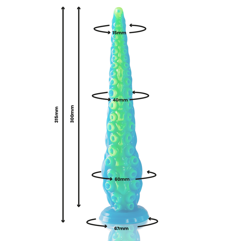 DILDO FLUORESCENTE E REALISTICO, SILICONE PREMIUM