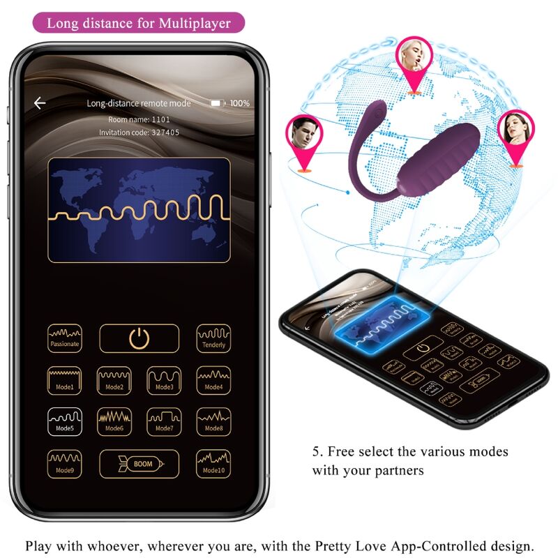 PRETTY LOVE - OVETTO CASPER VIBRANTE RICARICABILE APP LONG DISTANCE