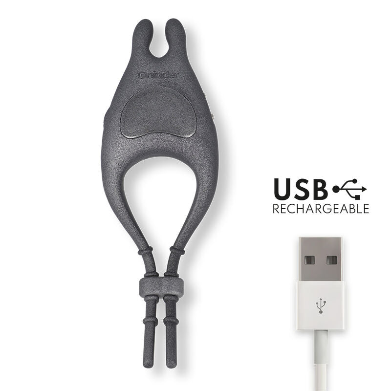 ONINDER - PAMPA ANELLO VIBRANTE RICARICABILE CON STIMOLATORE CLITORIDEO 10 VELOCITÀ APP GRATUITA