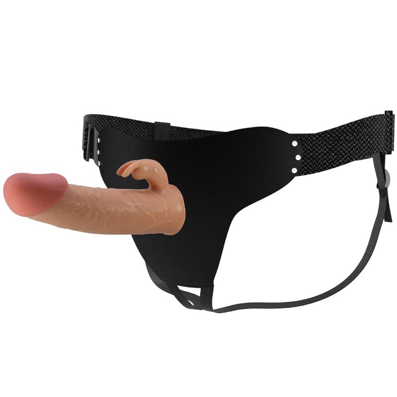 PRETTY LOVE - HARNESS SLIP UNIVERSALE MAVIS CON DILDO VIBRANTE 19 CM NUDE