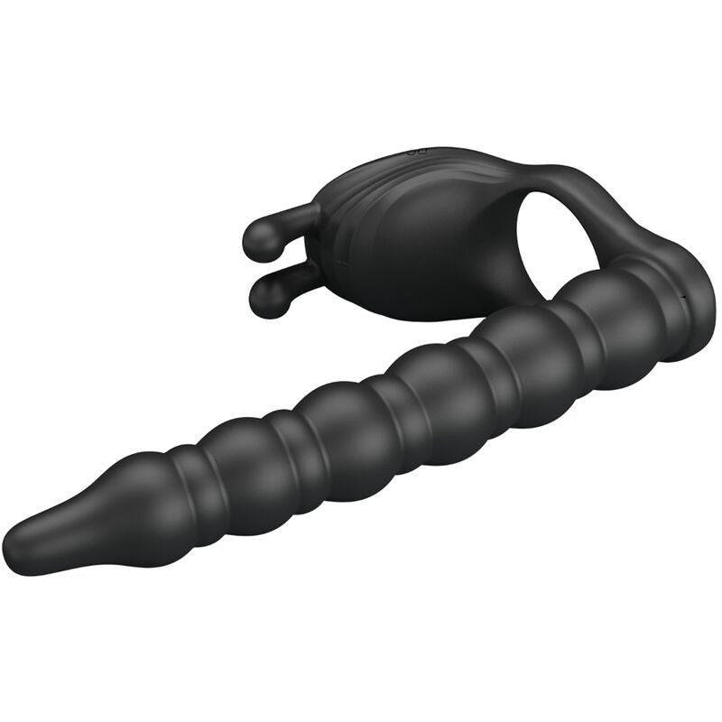 PRETTY LOVE - ANELLO PENE BLACKNEY CON PLUG VIBRANTE NERO