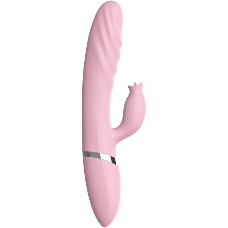 VIBRATORE CON STIMOLATORE CLITORIDEO, LINGUA RISCALDANTE, DESIGN ERGONOMICO