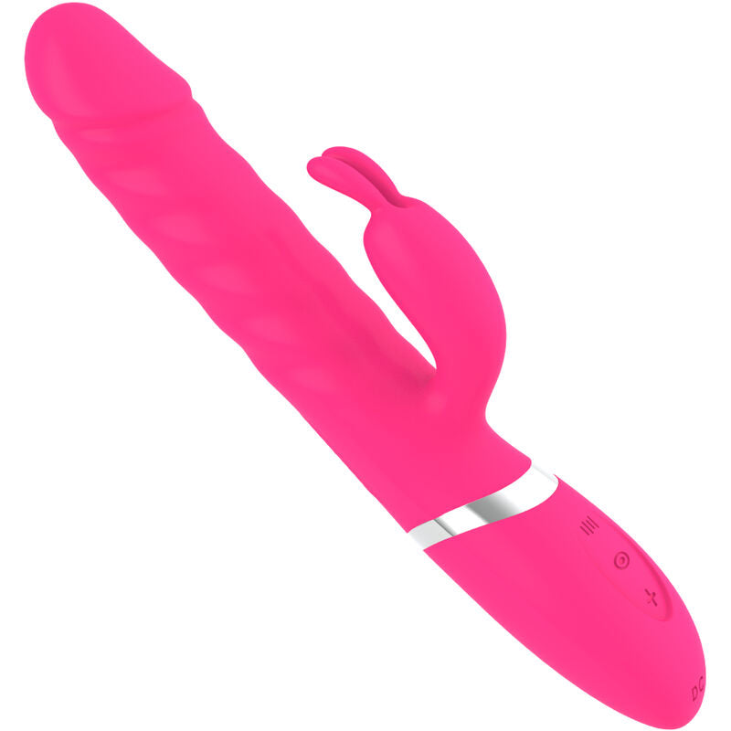 ARMONY - VIBRATORE RISCALDANTE CON RABBIT E MOVIMENTO DI SPINTA NASTY FUCSIA