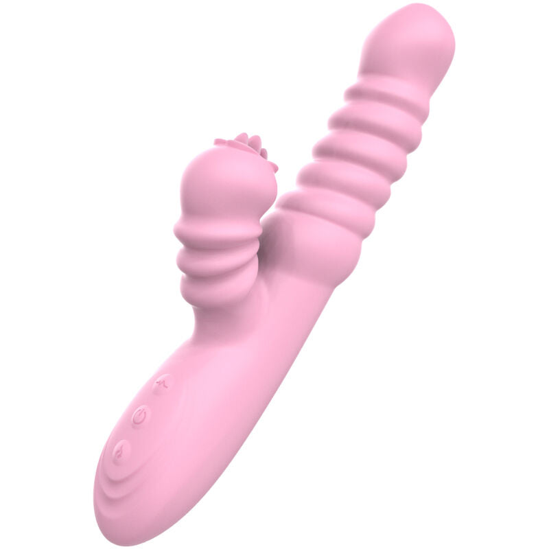 ARMONY - VIBRATORE RISCALDANTE MULTIFUNZIONE CON STIMOLATORE E LINGUA ROSA