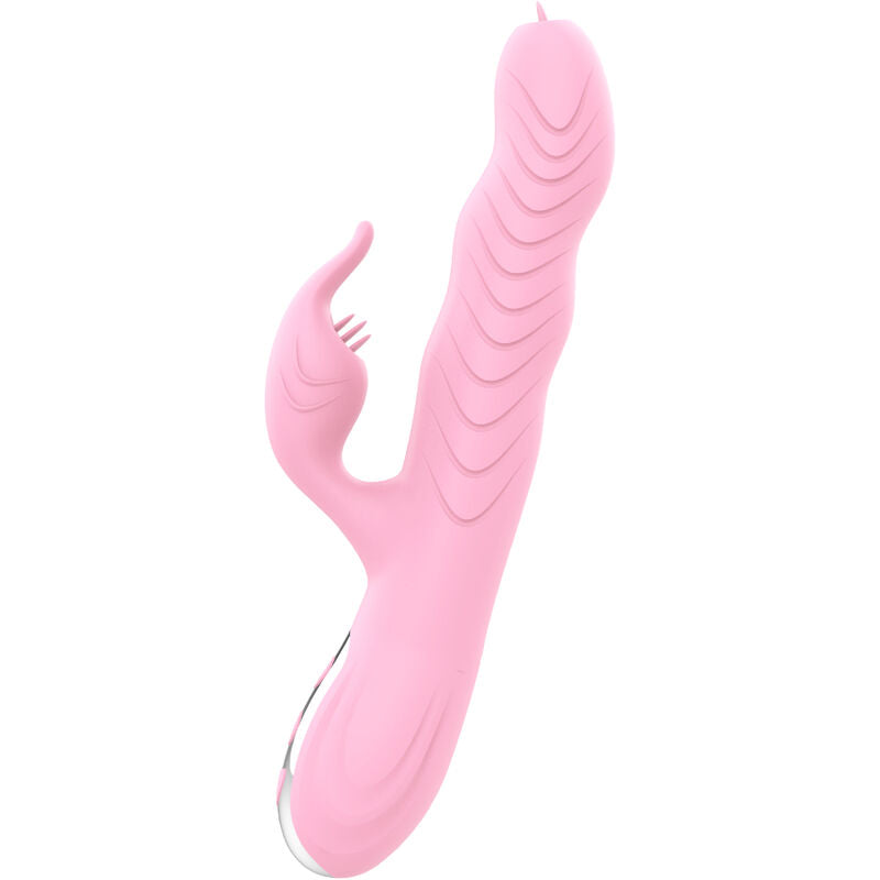 VIBRATORE CON STIMOLATORE CLITORIDEO E SPINTA, LINGUA RISCALDANTE, 20 MODALITÀ DI VIBRAZIONE