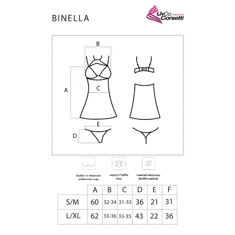 LIVCO CORSETTI FASHION - SET BINELLA BABYDOLL + TANGA NERO