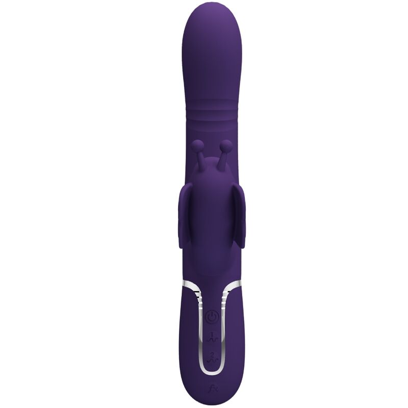 PRETTY LOVE - VIBRATORE RIDGELY CON RABBIT MULTIFUNZIONE 4 IN 1 FARFALLA VIOLA