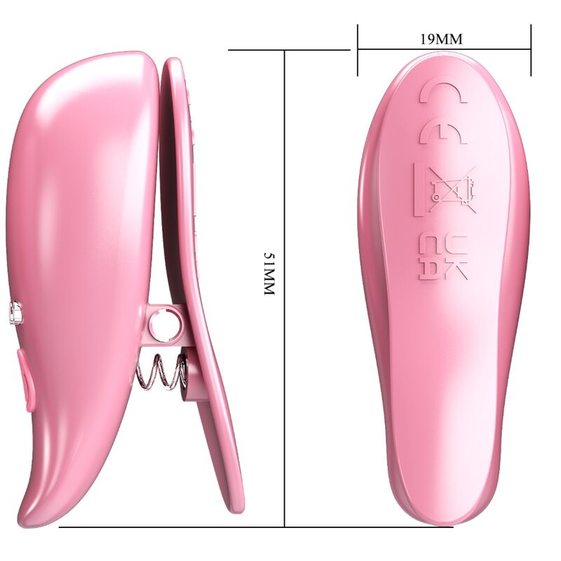PRETTY LOVE - MORSETTI PER CAPEZZOLI VIBRANTI A FOGLIA ROSA