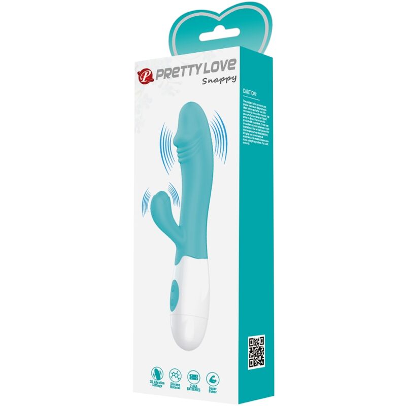 PRETTY LOVE - VIBRATORE SNAPPY CON G SPOT  30 FUNZIONI VERDE ACQUA