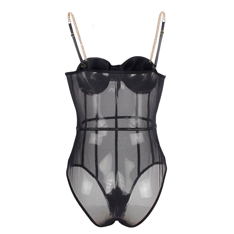 SUBBLIME - BODY CON BRETELLE A CATENA NERO S/M 950514