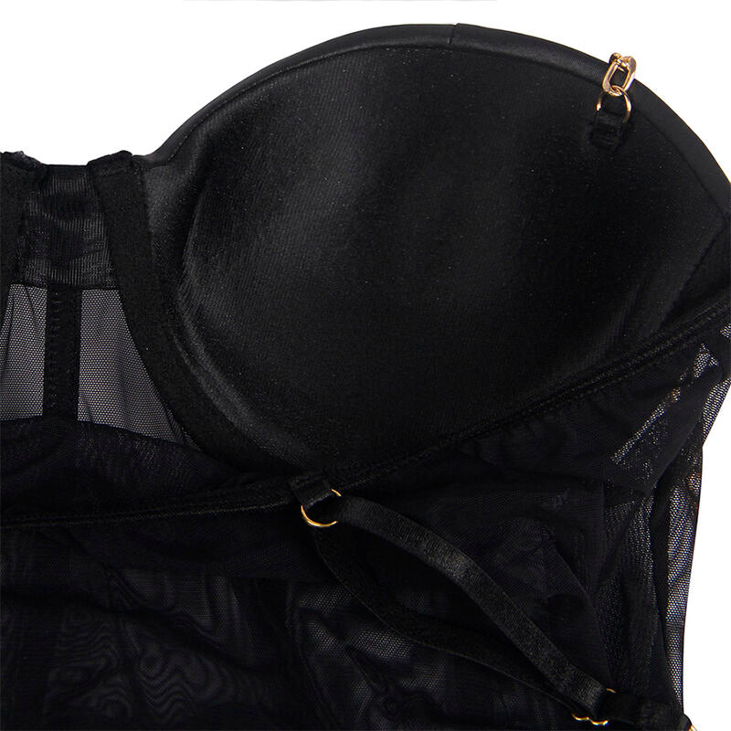 SUBBLIME - BODY CON BRETELLE A CATENA NERO S/M 950514