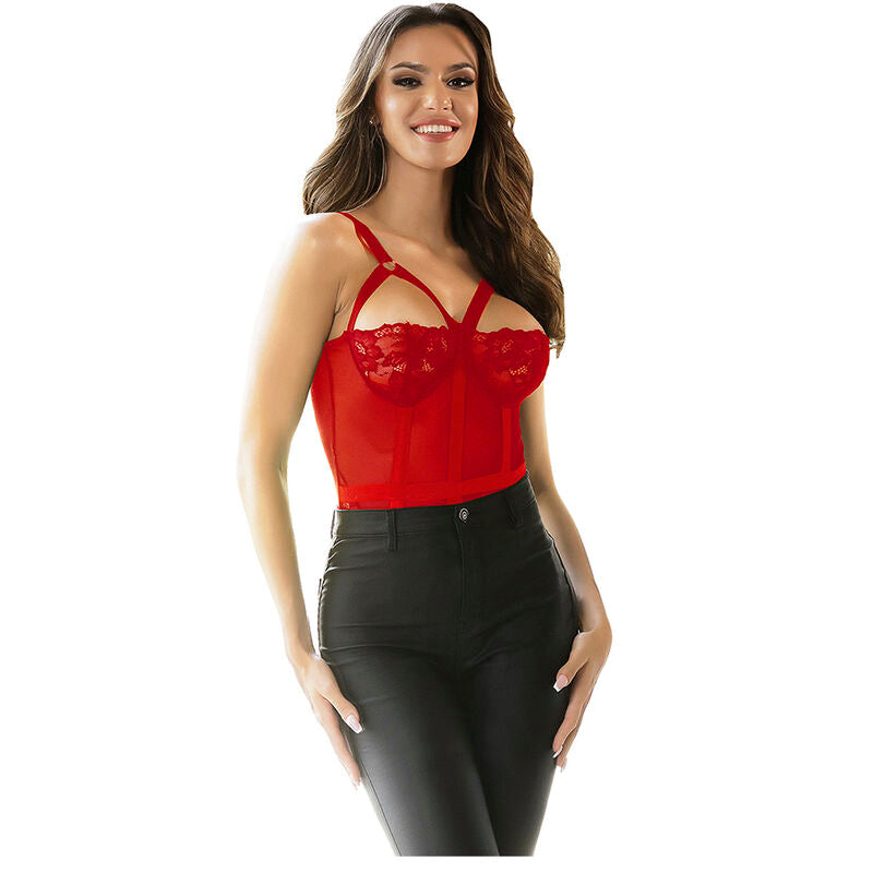 SUBBLIME - BODY CON CINGHIE REGGICALZE ROSSO S/M 950552