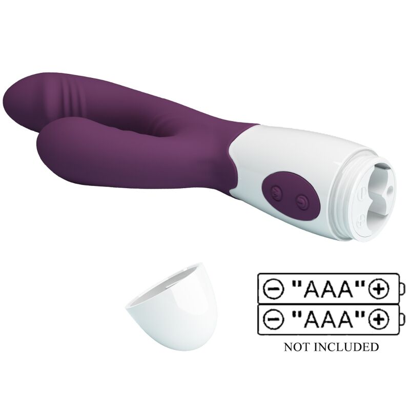 PRETTY LOVE - VIBRATORE ANDRE CON RABBIT E STIMOLATORE DEL PUNTO G VIOLA