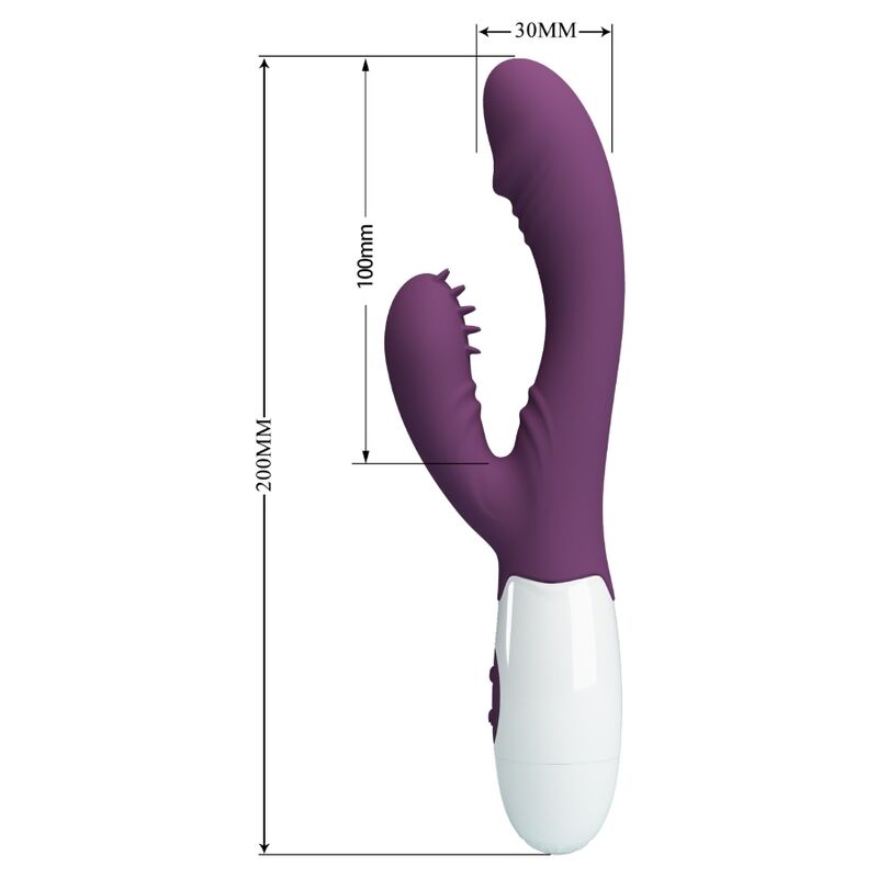 PRETTY LOVE - VIBRATORE ANDRE CON RABBIT E STIMOLATORE DEL PUNTO G VIOLA