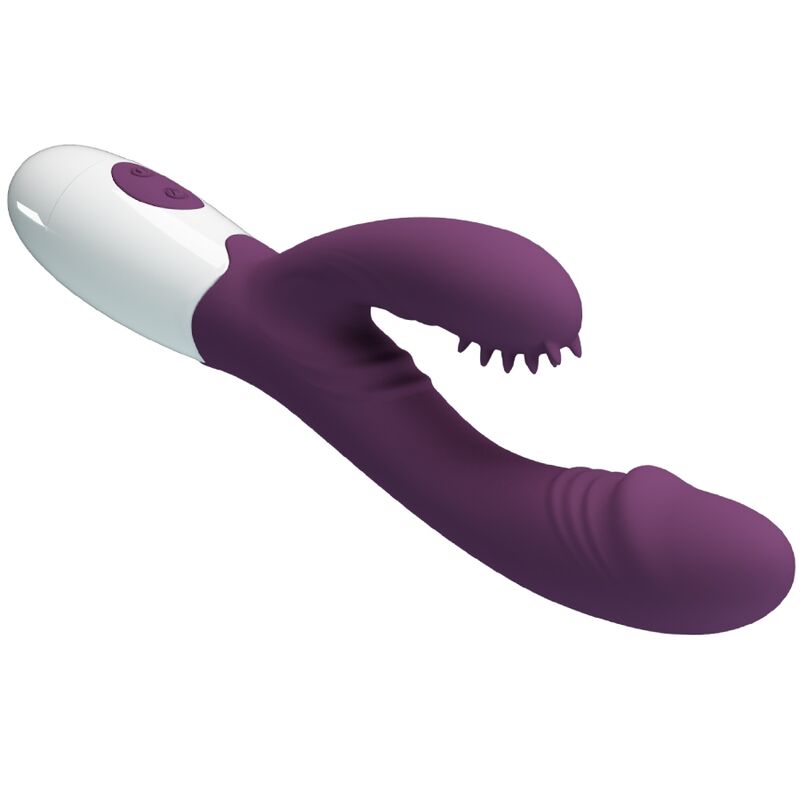 PRETTY LOVE - VIBRATORE ANDRE CON RABBIT E STIMOLATORE DEL PUNTO G VIOLA