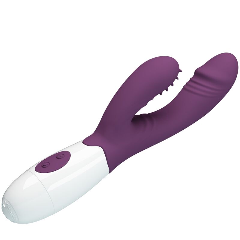 PRETTY LOVE - VIBRATORE ANDRE CON RABBIT E STIMOLATORE DEL PUNTO G VIOLA