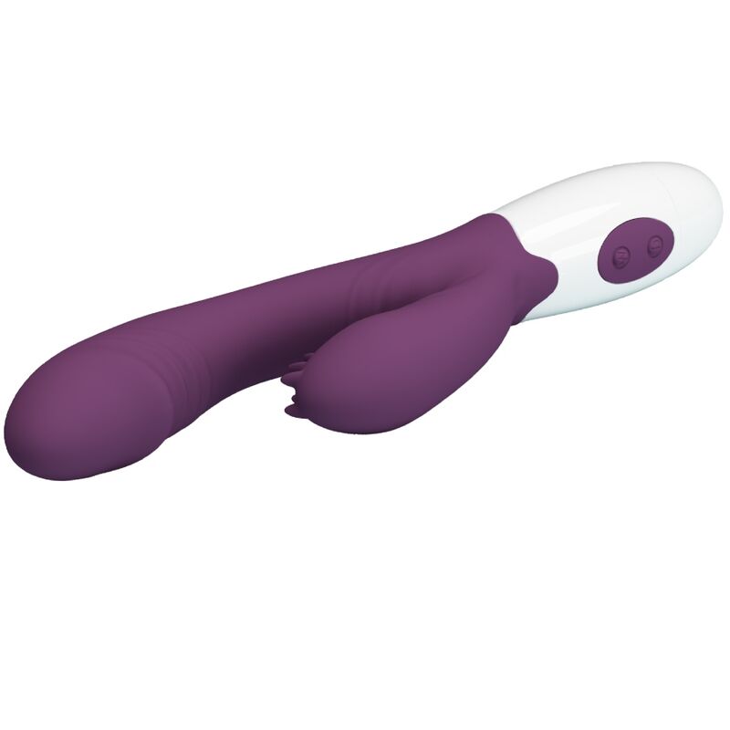 PRETTY LOVE - VIBRATORE ANDRE CON RABBIT E STIMOLATORE DEL PUNTO G VIOLA
